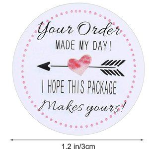 200 YOUR ORDER MADE MY DAY Stickers 1.2"